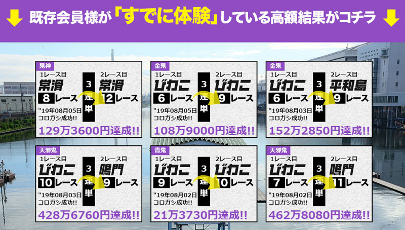 競艇オニアツの高額結果ｆがコチラ